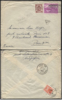 POSTE RESTANTE - 3fr Expo +1fr Obl. S/lettre Vers Paris + TTx Français Pour Poste Restante BD HAUSMANN 1950 (x379) - 1948 Esportazione