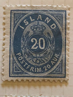 ICELAND ISLANDE 1876 SG 32a   4a Bleu, Neuf*. Cote 52€.  Voir Le Scan - Used Stamps