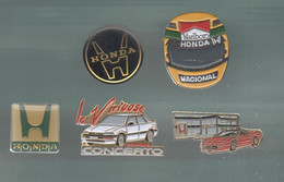 PINS PIN'S AUTO AUTOMOBILE 545 HONDA LOGO CABRIOLET LOGO CASQUE SENNA  LOT 5 PINS - Honda