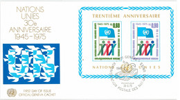 Enveloppe FDC Nations Unies - 30ème Anniversaire - Genève - 1975 - Cartas & Documentos