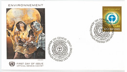 Enveloppe FDC Nations Unies - Environnement 0,40 - Genève - 1972 - Covers & Documents