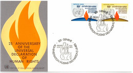 Enveloppe FDC United Nations - 25th Anniversary Of The Universal Declaration Of Human Rights - Genève - 1973 - Covers & Documents