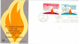 Enveloppe FDC United Nations - 25th Anniversary Of The Universal Declaration Of Human Rights - New York - 1973 - Lettres & Documents