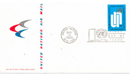 Enveloppe FDC United Nations - Air Mail - New York - 1969 - Covers & Documents