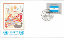 Enveloppe FDC United Nations - UNICEF - Flag Series 2/87 - Argentina - 1987 - Covers & Documents