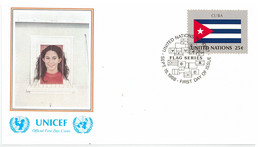 Enveloppe FDC United Nations - UNICEF - Flag Series 3/88 - Cuba - 1988 - Storia Postale