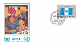 Enveloppe FDC United Nations - UNICEF - Flag Series 5/89 - Guatemala - 1989 - Lettres & Documents