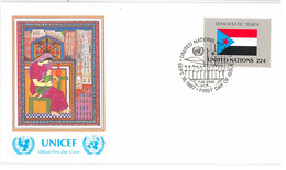 Enveloppe FDC United Nations - UNICEF - Flag Series 6/87 - Democratic Yemen - 1987 - Brieven En Documenten