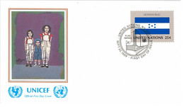 Enveloppe FDC United Nations - UNICEF - Flag Series 7/89 - Honduras - 1989 - Covers & Documents