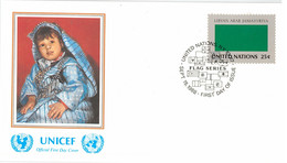 Enveloppe FDC United Nations - UNICEF - Flag Series 8/88 - Libyan Arab Jamahiriya - 1988 - Briefe U. Dokumente