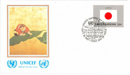 Enveloppe FDC United Nations - UNICEF - Flag Series 11/87 - Japan - 1987 - Storia Postale