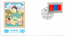 Enveloppe FDC United Nations - UNICEF - Flag Series 12/87 - Mongolia - 1987 - Lettres & Documents