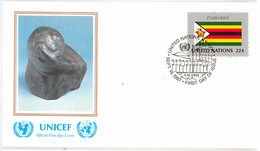 Enveloppe FDC United Nations - UNICEF - Flag Series 16/87 - Zimbabwe - 1987 - Covers & Documents