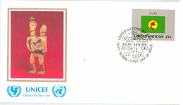 Enveloppe FDC United Nations - UNICEF - Flag Series 16/88 - Zaire - 1988 - Briefe U. Dokumente