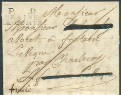 LAC écrite De MARCHE le 29 Juillet 1820 Via (griffe Noire) P. P./ BRAINE/LE-COMTE (29x12mm) En Franchise (manuscrit 'fra - 1815-1830 (Holländische Periode)