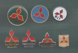 PINS PIN'S AUTO AUTOMOBILE 548 MITSUBISHI LOGO  MEF MOTORS TV LOT 7 PINS TOUS DIFFERENTS - Mitsubishi