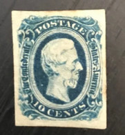 Timbre Etats-Unis Postage 10 Cents Jefferson 1863 - Altri & Non Classificati