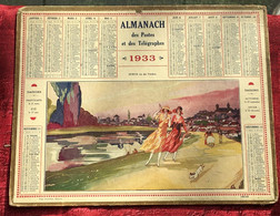 1933 Almanach Calendrier P.T.T SEMUR Vu Du Viaduc-MARNE-CHALONS-SUR-MARNE-Postes Et Télécommunications-☛Publicité-RARE- - Grand Format : 1921-40