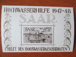 Sarre Bloc Feuillet  2 ,   Hochwasserhilfe 1947/1948 , Etat Superbe Sans Charnieres  Cote 700 Euros - Blocks & Sheetlets