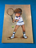 CPA Brodée * Le Joueur De Tennis * Sport Tennisman * Illustrateur MARY MAY Mary May - Bestickt