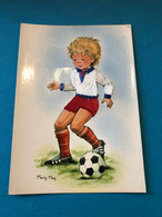 CPA Brodée * Le Joueur De Football * Sport Footballeur Foot * Illustrateur MARY MAY Mary May - Embroidered