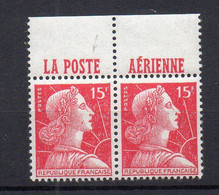 !!! 15 F MARIANNE DE MULLER PAIRE AVEC PUBS LA POSTE AERIENNE NEUVE ** - Unused Stamps