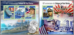 CHAD 2021 MNH WWII Attack Pearl Harbor Angriff Auf Pearl Harbor Attaque De Pearl Harbor SET - IMPERFORATED - DHQ2148 - Guerre Mondiale (Seconde)