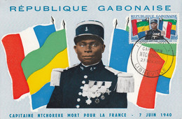 GABON CARTE MAXIMUM 1962 CAPITAINE NTCHORERE - Gabon (1960-...)