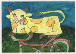 Cpm 1741/322 ERGON - La Vache Et La Bicyclette - Vélo - Cyclisme - Bicycle - Illustrateurs - Illustrateur - Ergon