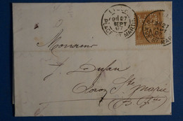 AH7 FRANCE  BELLE LETTRE 1897 PERFORé VB  +30 C SAGE+  LILLE POUR OLORON  + PERFIN + AFFRANCH. INTERESSANT - Other & Unclassified