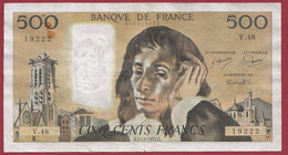 France 500 Francs "Pascal" Du 05/12/1974.F--ALPH.V.48 --- .dans L 'état (530) - 500 F 1968-1993 ''Pascal''