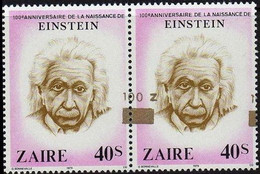 1357** 2X - Surcharge Renversée / Omgekeerde Opdruk - Rückwärtsüberlastung - Reverse Overload - Albert Einstein - ZAÏRE - Albert Einstein