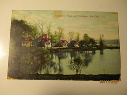 SCUDDERS POND AND COTTAGES , SEA CLIFF LONG ISLAND NEW YORK , OLD POSTCARD ,0 - Long Island