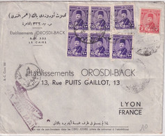 EGYPTE - ENVELOPPE Par AVION De LE CAIRE => LYON - Brieven En Documenten