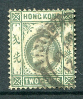 Hong Kong 1904-06 KEVII - Wmk. Mult. CA - 2c Dull Green - Ord. Paper - Used (SG 77) - Oblitérés