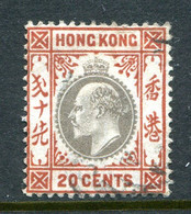 Hong Kong 1904-06 KEVII - Wmk. Mult. CA - 20c Slate & Chestnut - Ord. Paper - Used (SG 83) - Oblitérés