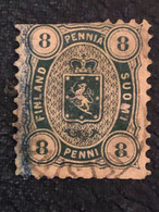 FINLAND SG 71  8p Green, Used, Cut Into Top Margin, CV £110 - Used Stamps