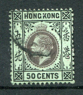 Hong Kong 1912-21 KGV - Wmk. Mult. Crown CA - 50c Black On Emerald Back Used (SG 111d) - Usados