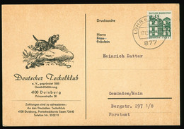 Reklame Karte 1965 Heimatbeleg Duisburg, Deutscher Teckelklub Duisburg, Prinzenstraße Nach Gemünden Main - Lettres & Documents