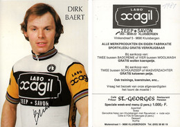 CARTE CYCLISME DIRK BAERT SIGNEE TEAM XAGIL 1981 - Cycling