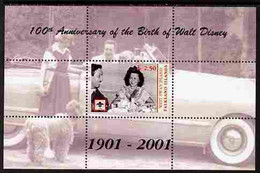 West Swan Island (Falkland Islands) 2001 Birth Centenary Of Walt Disney Perf S/sheet (with Shirley Temple & Scout Logo) - Falklandeilanden