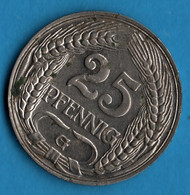 DEUTSCHES REICH 25 PFENNIG 1910 G  KM# 18 Wilhelm II - 25 Pfennig