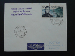 Lettre Premier Vol First Flight Cover Liaison Aérienne Wallis Nouvelle Calédonie 1957 - Covers & Documents