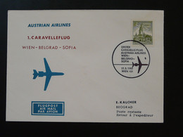 Lettre Premier Vol First Flight Cover Wien --> Belgrade Yugoslavia Caravelle AUA Austrian Airlines 1965 (6) - First Flight Covers