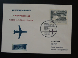 Lettre Premier Vol First Flight Cover Wien --> Sofia Bulgaria Caravelle AUA Austrian Airlines 1965 (3) - Primeros Vuelos
