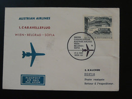 Lettre Premier Vol First Flight Cover Wien --> Sofia Bulgaria Caravelle AUA Austrian Airlines 1965 (4) - Premiers Vols