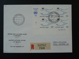 Lettre Recommandée Registered Cover Nations Unies United Nations 1985 - Cartas & Documentos