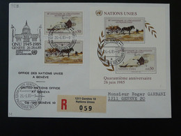 Lettre Recommandée Registered Cover Nations Unies United Nations 1985 - Briefe U. Dokumente