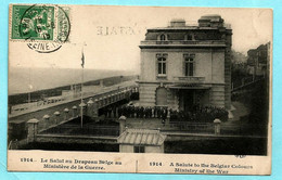 N°110 Op Zichtkaart LE HAVRE 1914 - Salut Au Drapeau Belge Au Ministère De La Guerre, Afst. PONT-AUDEMER 16/08/1915 - Andere Brieven