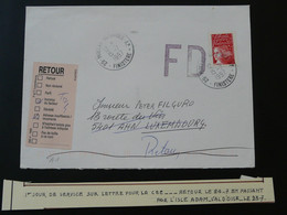 Lettre Pour Le Luxembourg TVP Marianne De Luquet Premier Jour D'utilisation Moelan Agence Postale 29 Finistère 1997 - 1961-....